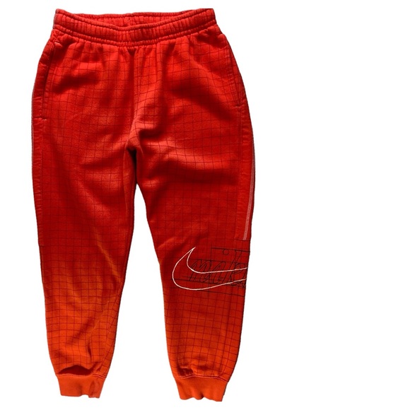 Nike Sportswear Story Of The Swoosh Tapered Joggers Orange & Black Men's Small - Picture 12 of 16